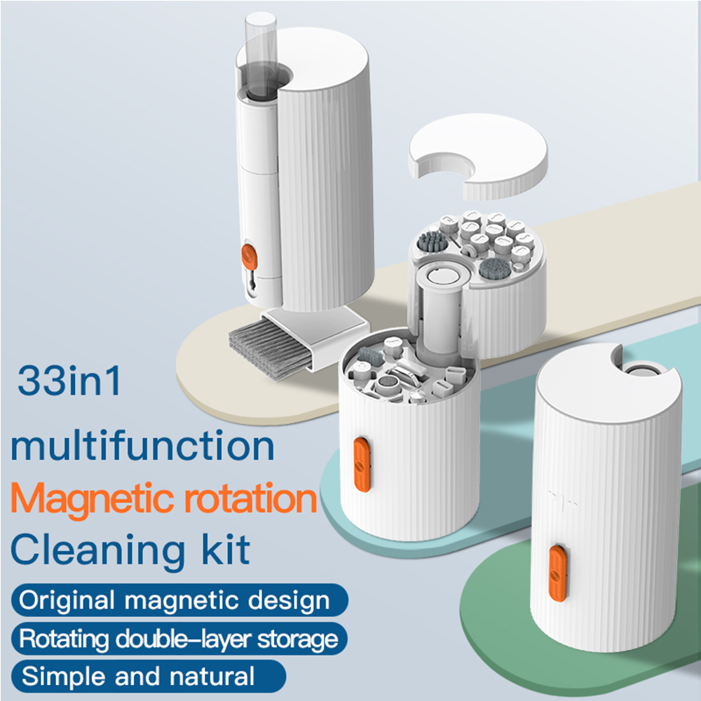 Gaming Accessories Bundle - 33-in-1 Magnetic Rotating Electronic Cleaning Kit