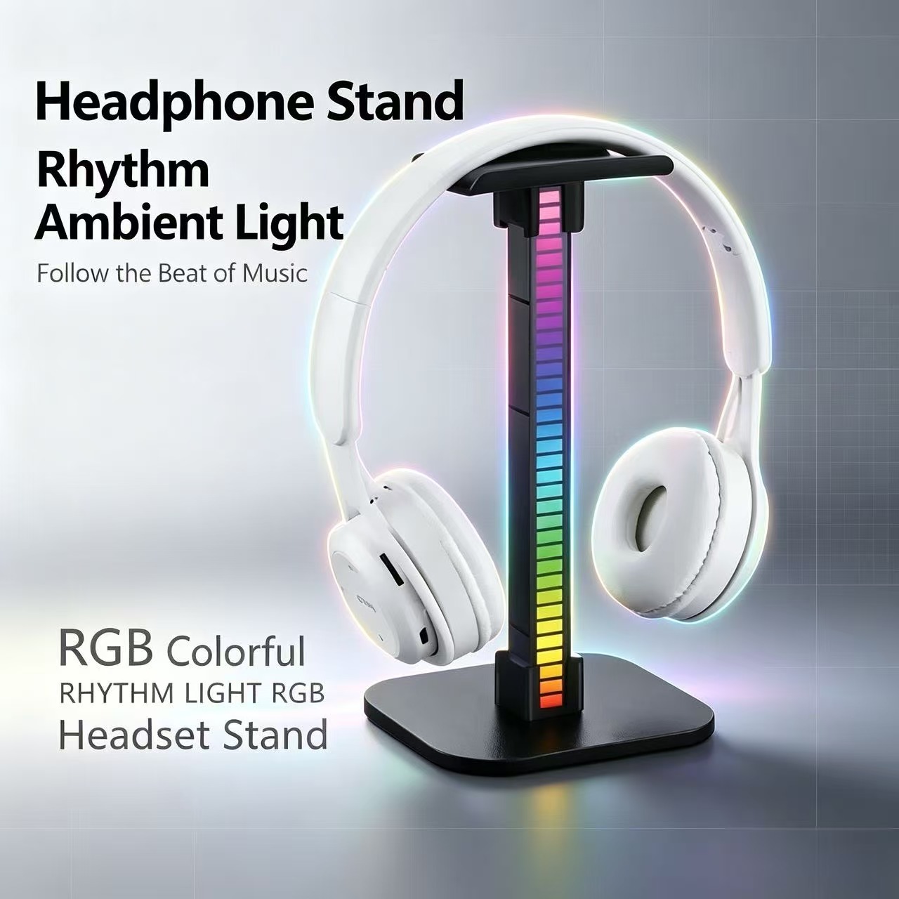Gaming Accessories For Setup - USB Gaming Headphone Stand RGB Rhythm