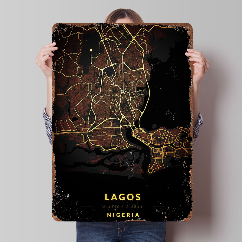 Lagos City Map Poster Customiz - đánh giá và giá Gaming Accessories Europe