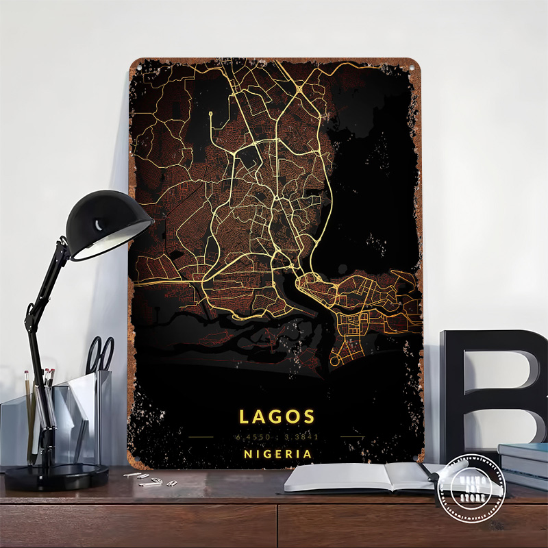 Lagos City Map Poster Customiz - đánh giá và giá Gaming Accessories Europe