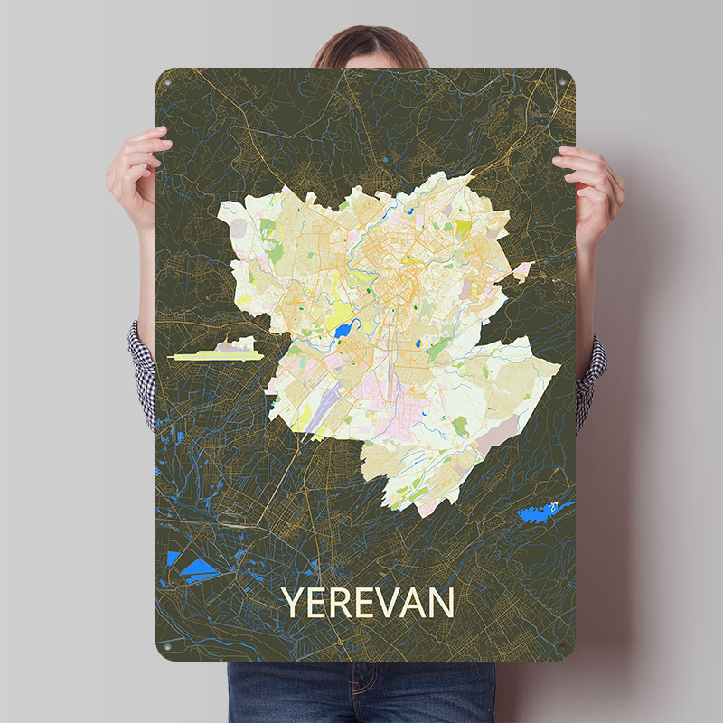 Yerevan City Map Tinplate Post - đánh giá và giá Gaming Accessories Europe