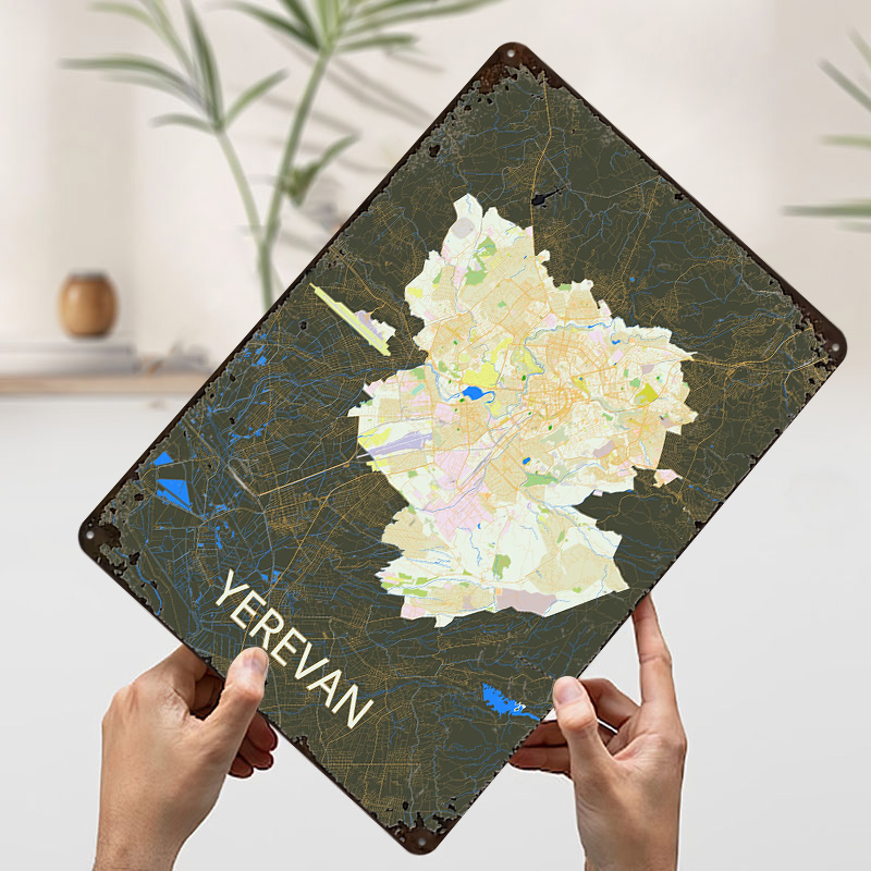 Yerevan City Map Tinplate Post - đánh giá và giá Gaming Accessories Europe