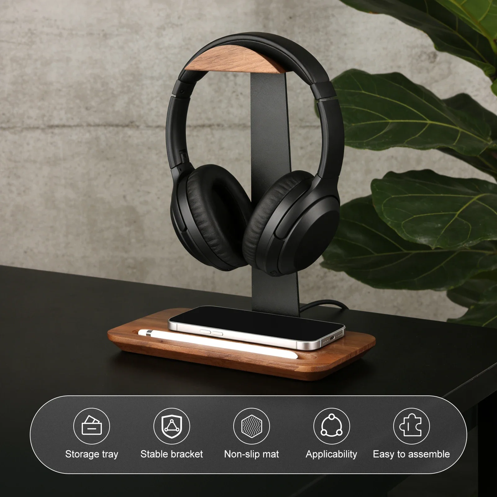 Universal Wood Headphone Stand - đánh giá và giá Gaming Accessories For Setup