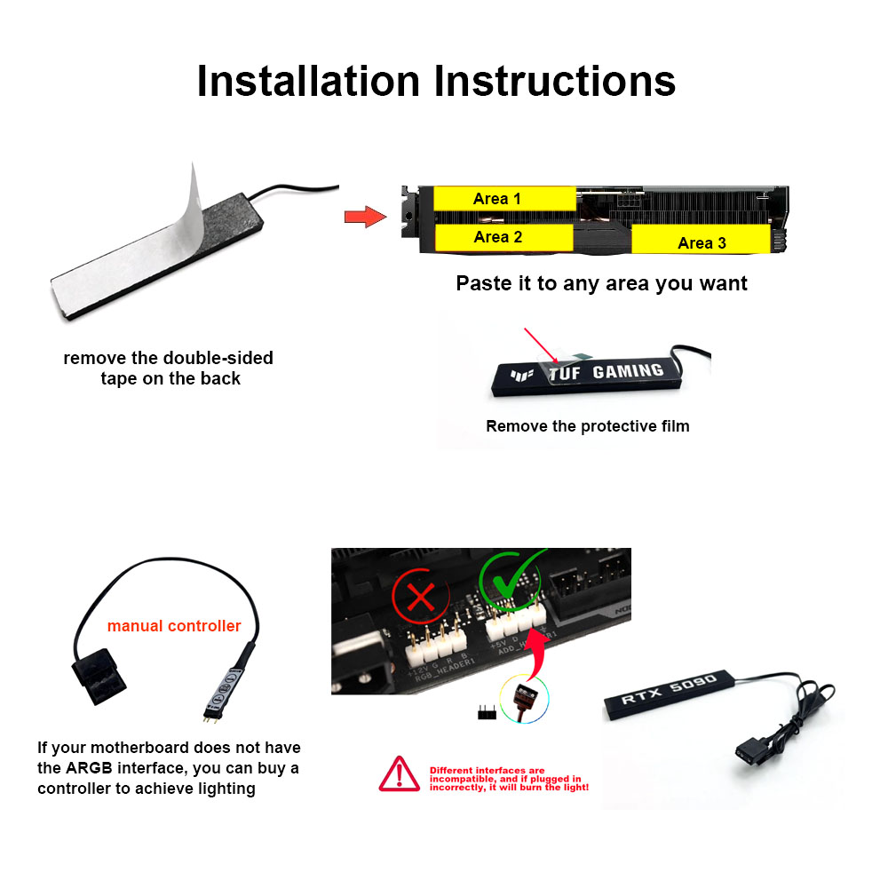 PC GPU ARGB Lighting Panel Whi - đánh giá và giá Gaming Accessories Lights